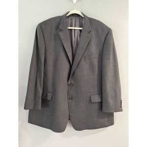 Lauren Ralph Lauren Mens 52R Gray Houndstooth 100% Wool Blazer‎ Sport Coat